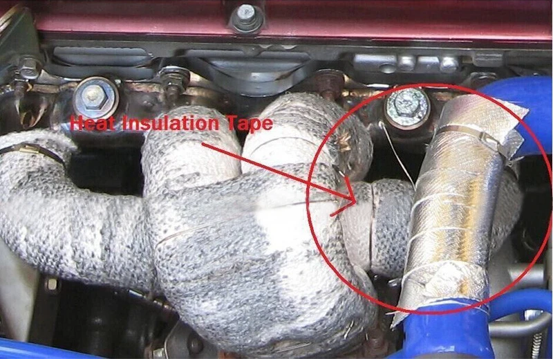 

WLR RACING - Car Aluminum Reinforced Tape Adhesive Backed Heat Shield Resistant Wrap For Intake pipe WITH 4PCS TIES WLR1612