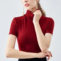 high neck short sleeved womens autumn half sleeve t shirt 2022 simple foundation to take solid color bottoming al29276331