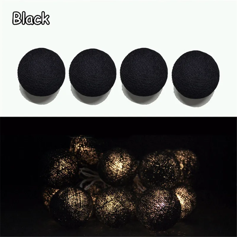 Гирлянда с хлопковыми шариками однотонная 20 шт./компл. украшение для внутреннего