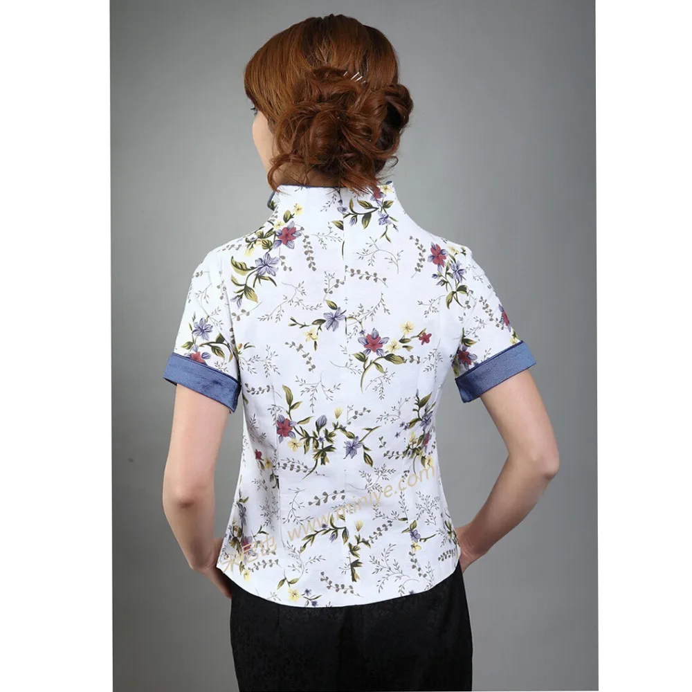 

Cotton Linen Vintage Summer Chinese tradition Style Women's top blouse shirt S M L XL XXL 3XL 021111