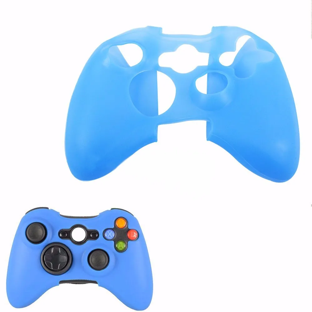Синий Высокое качество силиконовый резиновый защитный чехол для xbox 360 контроллер игры оптом - Цвет: Синий