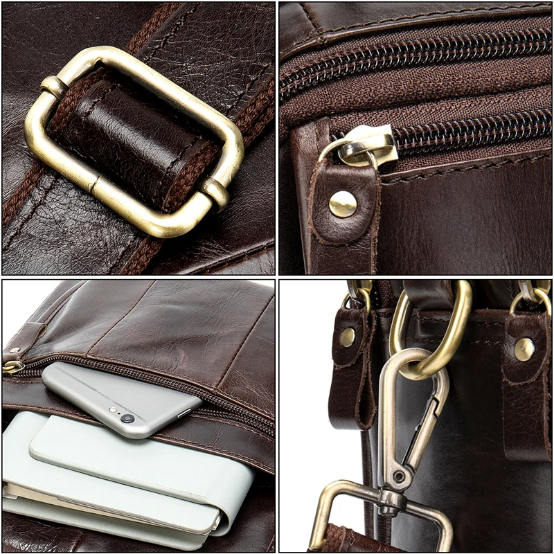 Crazy Horse Shoulder Messenger Women Men Bag Crossbody Cow Genuine Leather Office Business Work Briefcase For Small Handbag Male