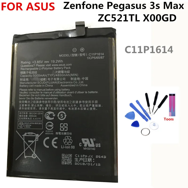 

C11P1614 battery FOR ASUS Zenfone Pegasus 3s Max ZC521TL X00GD 5000mAh lithium battery li-ion polymer battery High capacit