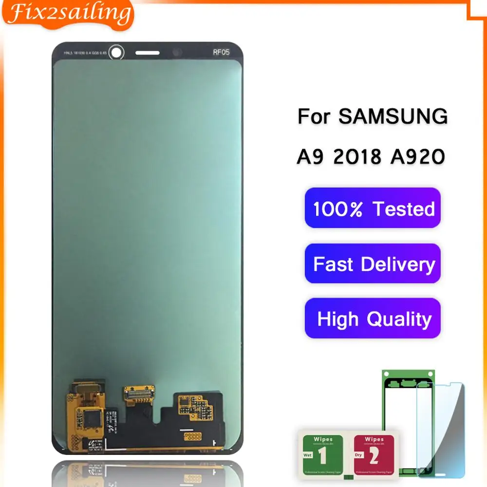 Супер AMOLED ЖК дисплей для Samsung Galaxy A9 2018 A920 кодирующий преобразователь сенсорного