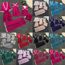 5PC Suit Women Sexy Nightwear Underwear Babydoll Sleepwear Dress 5PC Suit