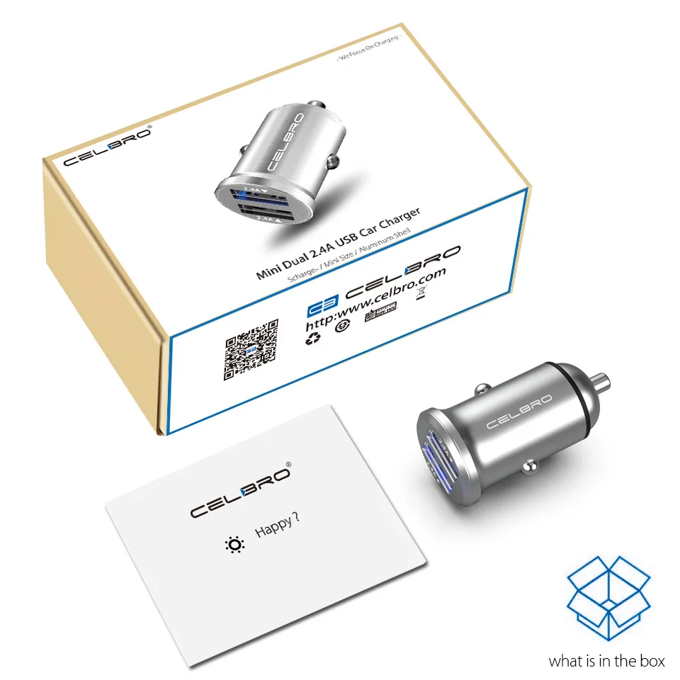 24 Вт мини USB Автомобильное зарядное устройство мобильный телефон 4.8A 2 алюминиевый