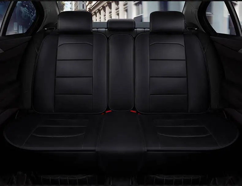 Black Back row Новинка, чехлы для сидений автомобиля, четыре сезона, все, Зима, Лето, подушка, подушка, автомобиль, окруженный сидением, полный кожаный чехол для сидения - Название цвета: Black Back row