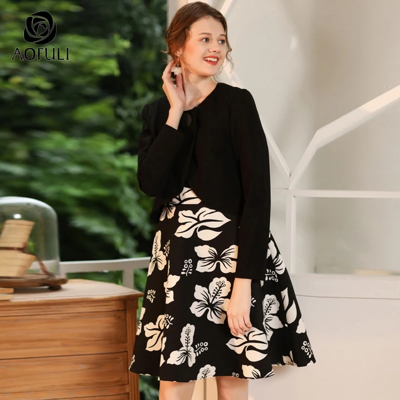 Женский костюм из 2 предметов 3XL/4XL/5XL комплект топа с длинными рукавами на осень и
