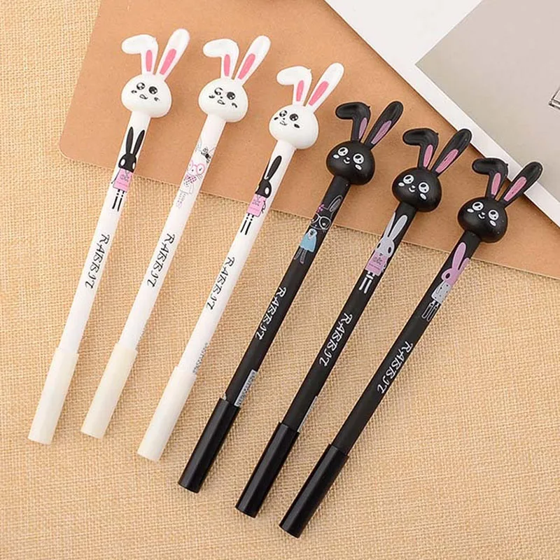 Гелевая ручка с длинными ушами для девочек 4 шт./лот черная чернилами 0 38 мм