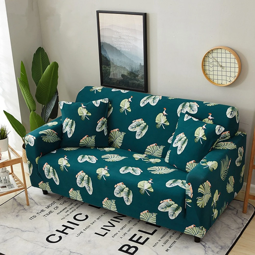 Tropica Листья Чехлы для диванов гостиной зеленые мебельные Housse Fauteuil Угловые