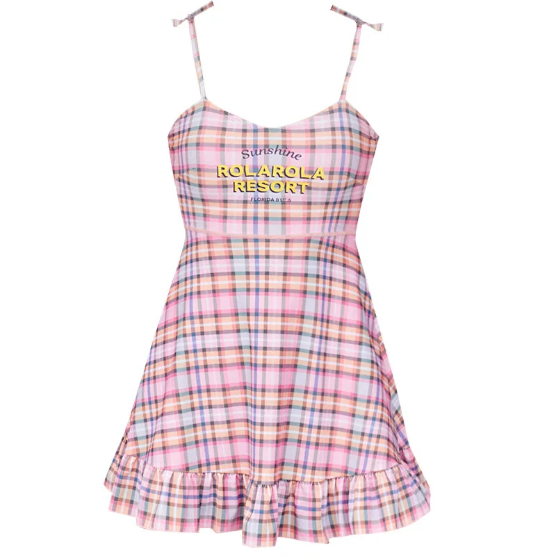 

Swim Dress Suit Swimming Gir Swimsuit For Girl Swimwear Women Separate Tankini New 2019 Minus Age Plaid Skirt Female Floral