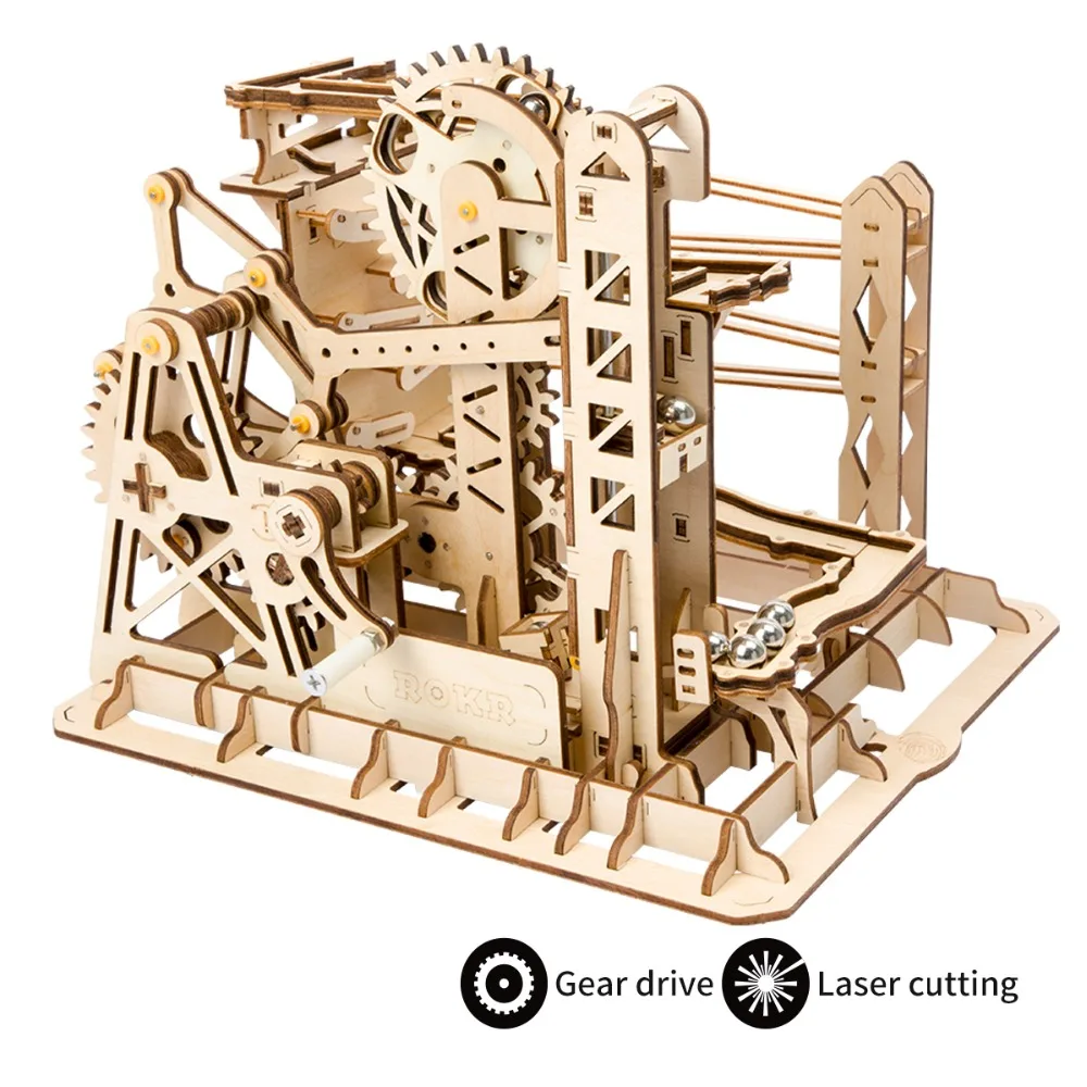 Robotime DIY Lift Coaster Magic Creative Marble Run игра деревянная модель строительные наборы сборка