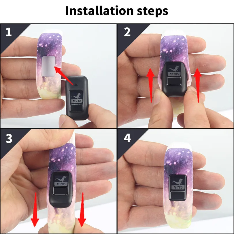 Цветной ремешок для часов маленький сменный 170 мм силиконовый с застежкой Garmin