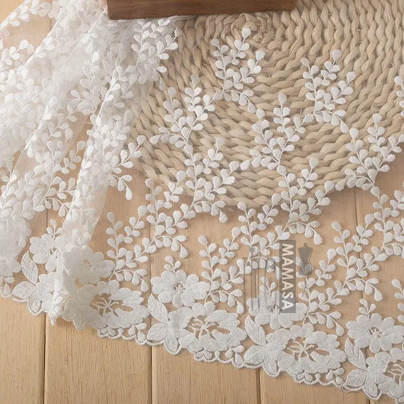 37 см широкая вышитая фатиновая искусственная кружевная отделка ~ Прекрасный