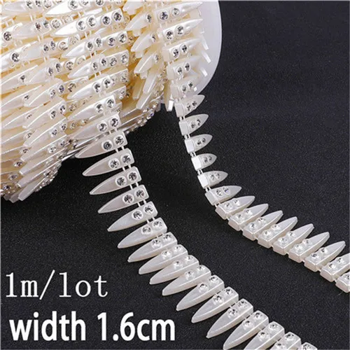 1.6cm 1m 1-2 м/уп. мульти-Размер ABS имитация жемчуга бусины цепь отделка для DIY Свадебная вечеринка украшения ювелирных изделий фурнитура Ремесло АКСЕССУАРЫ - Цвет: 1.6cm 1m