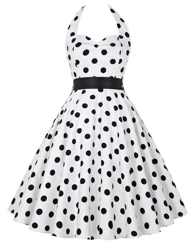 2019 в горошек рокабилли платье Robe Ete без бретелек 1950s 60 халат Винтаж Vestidos стиле пин