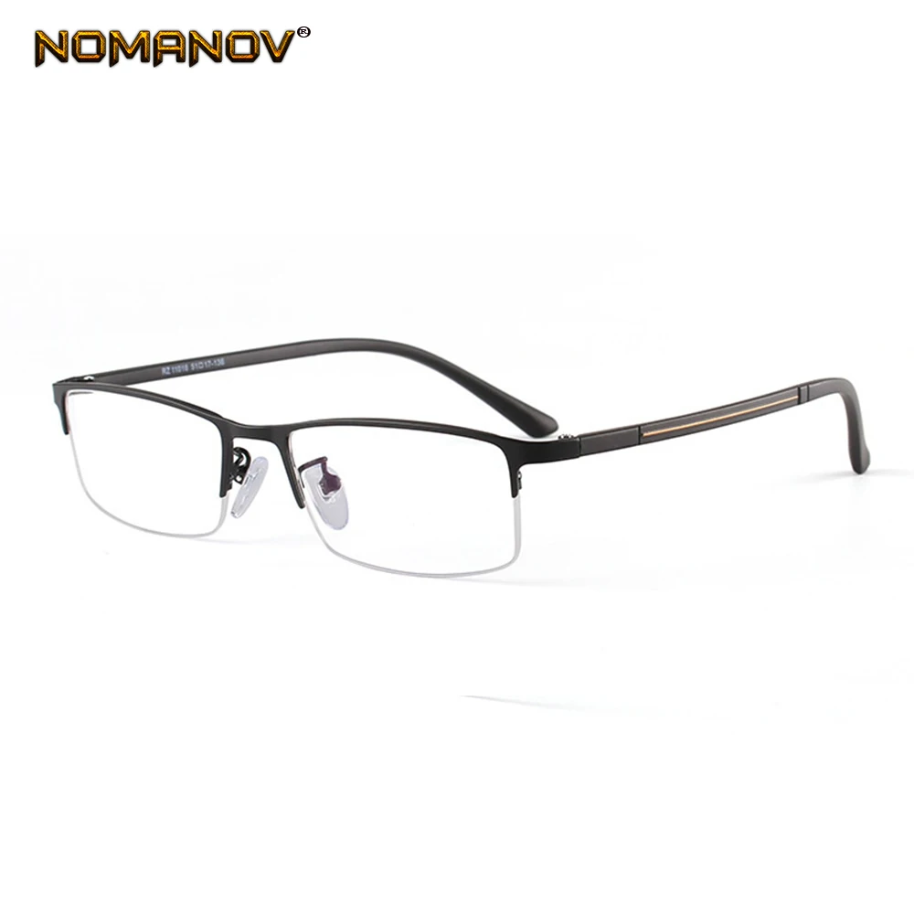 

Business Semi Rimless Titanium Alloy Frame Custom Made Prescription Glasses Photochromic Grey/ Brown Myopia Near-sighted