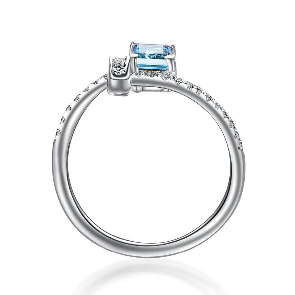 Lohaspie однотонное 18k Белое Золото 0.48ct Натуральный аквамарин и бриллиант Clou