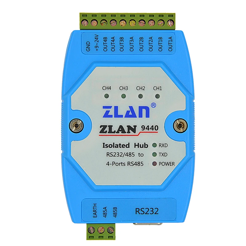 

4 port 485 hub 485HUB RS485/232 4 turn 485485 serial port one point four ZLAN9440