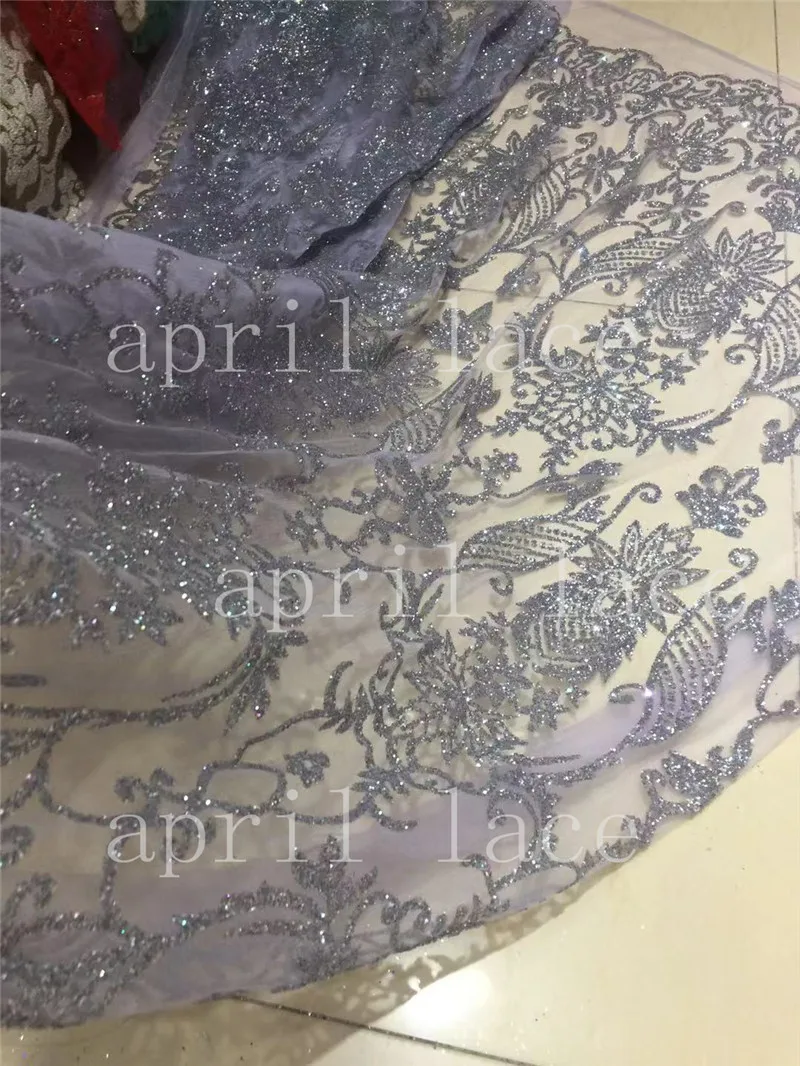 5yards new dobby bzh05 # color 54-064 hand print glitter mesh tulle lace fabric for sawing wedding dress |