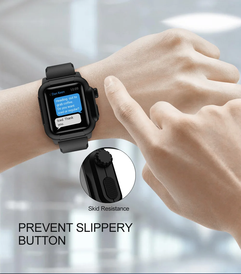 Laforuta водонепроницаемый чехол для Apple Watch 4 с силиконовым ремешком 44 мм 40 мм iWatch ремешок ударопрочный бампер крышка спортивный ремешок полосы