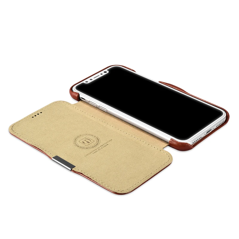 iCarer For iPhone X Case Cover Luxury Vintage Genuine Leather Magnetic Shockproof Armor Flip Phone for 10 Back | Мобильные телефоны