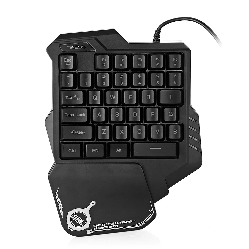 Одноручные клавиши мини клавиатура ABS красочная подсветка Проводная 35 клавиш Led