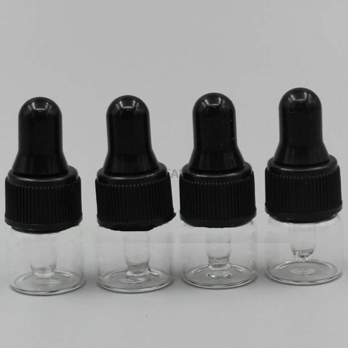 

1ML 2ML 3ML 5ML Refillable Pipette Drop Bottles Small Cobalt clear Sample Glass Eye Dropper Essential
