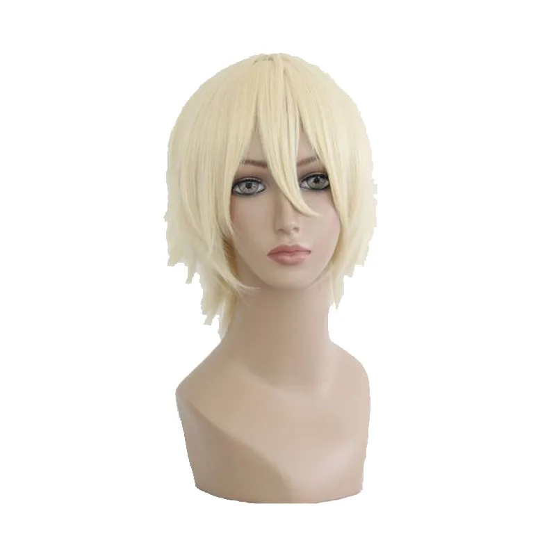 MCOSER 35 см короткий светлый Синтетический Косплей Костюм парик 100%