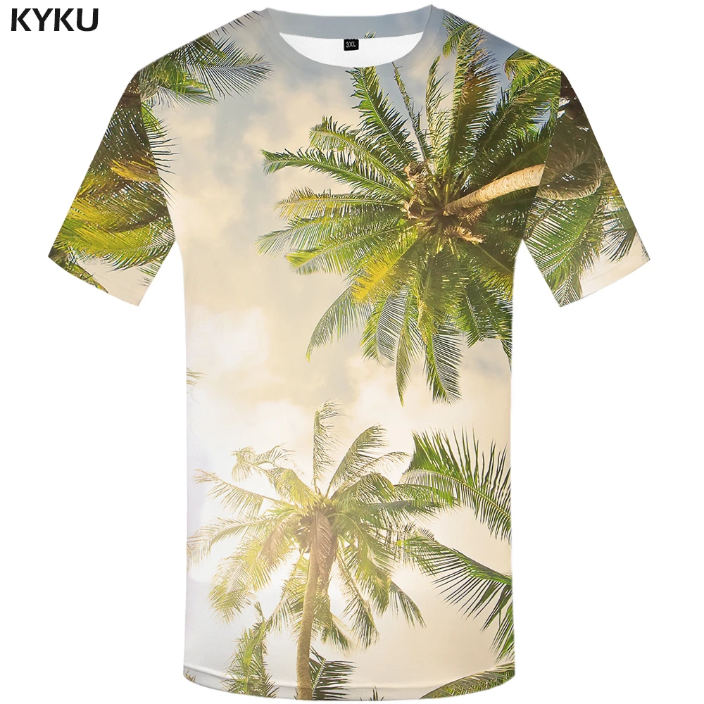 Мужская Пляжная футболка KYKU Повседневная с 3D принтом кокоса лето 2018|3d t shirt men|3d