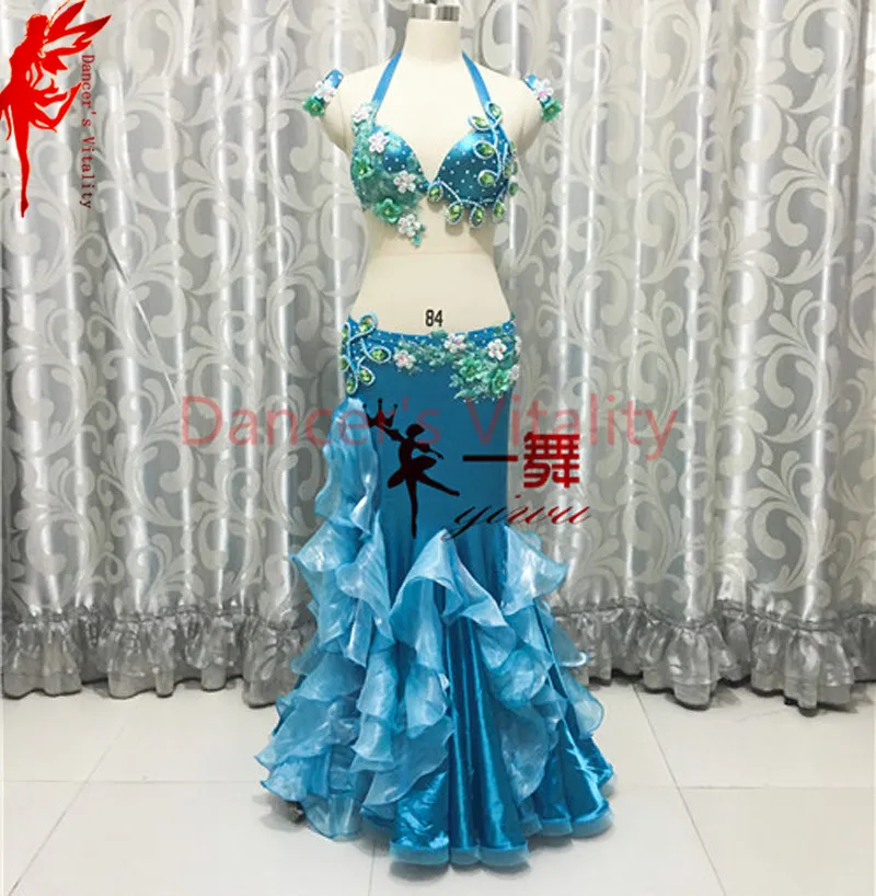 Комплект из 2 предметов бюстгальтер и юбка с цветочным принтом для танца живота