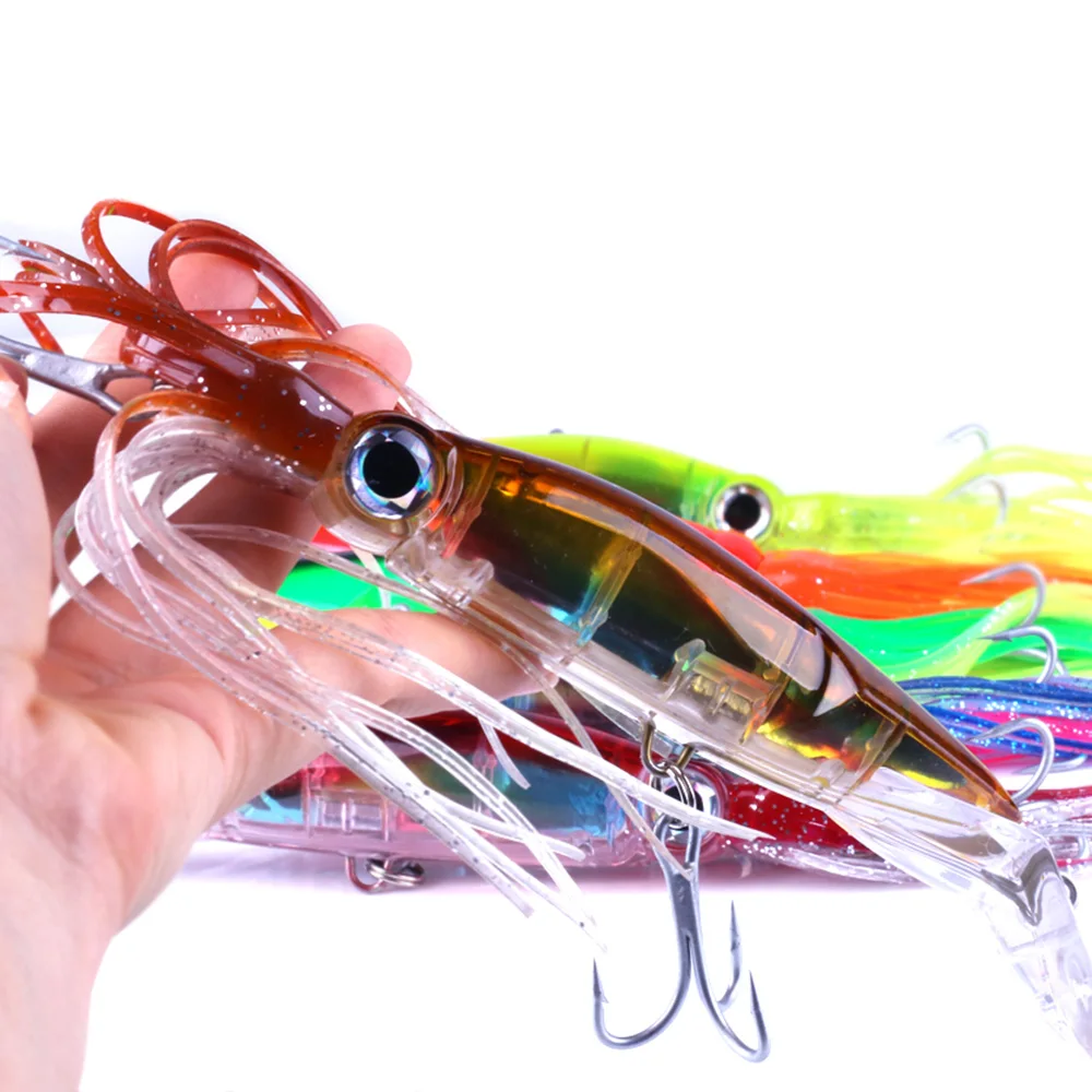 6+4 pcs High Quality Lifelike Octopus Squid Jig Fishing Lure 24cm / 40g 6 Colors Available bait with Treble Hook Tackle | Спорт и