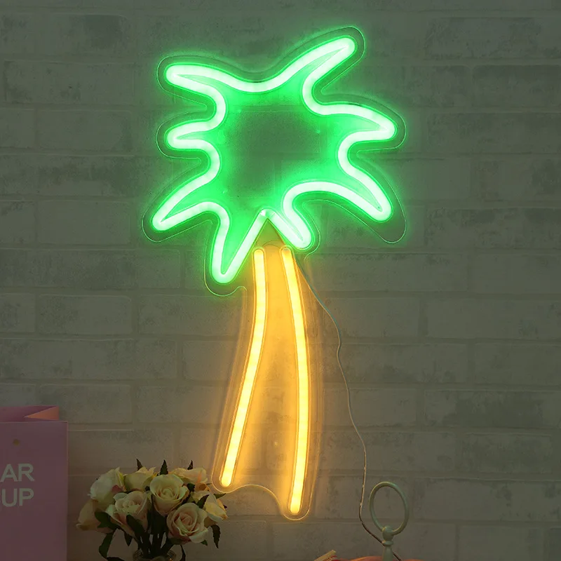Bar Neon Light Party Decoration Wedding Led USB Powered Atmosphere Word Sign Shop Window Photography Prop Home Art Wall Hanging - Испускаемый цвет: Tree