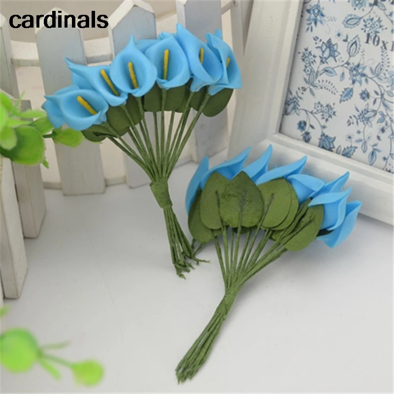 

24pcs Real touch PE Mini Calla lily artificial flowers Heads wedding decoration Multicolor Handmade DIY Scrapbooking