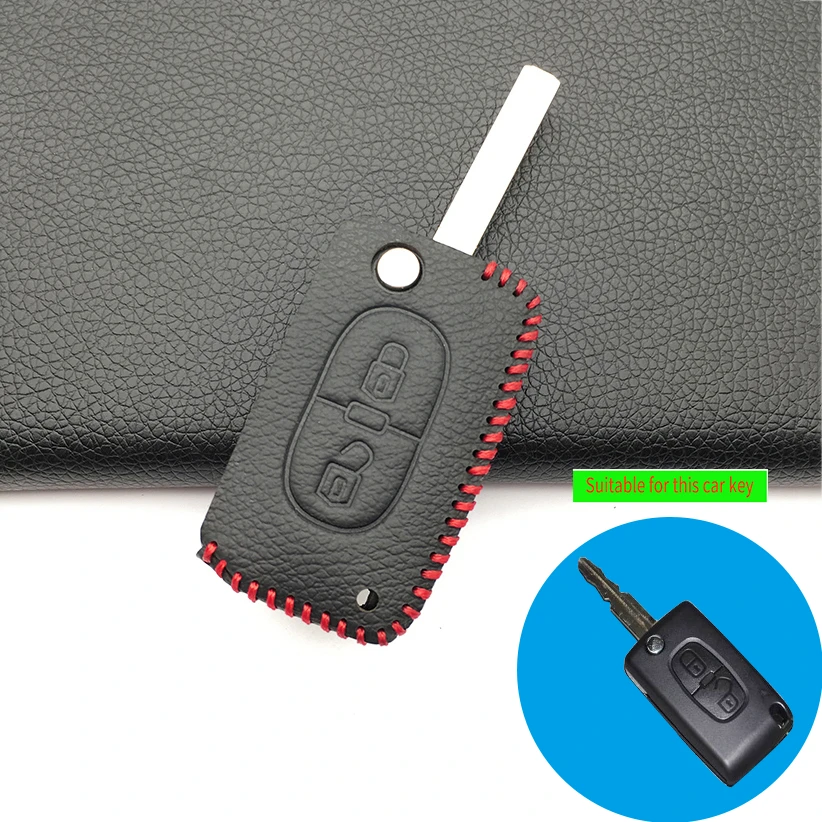 Классический кожаный чехол для ключей Peugeot 208 207 308 408 407 307 RCZ 206 Citroen C4 C5 C6 C3 C2