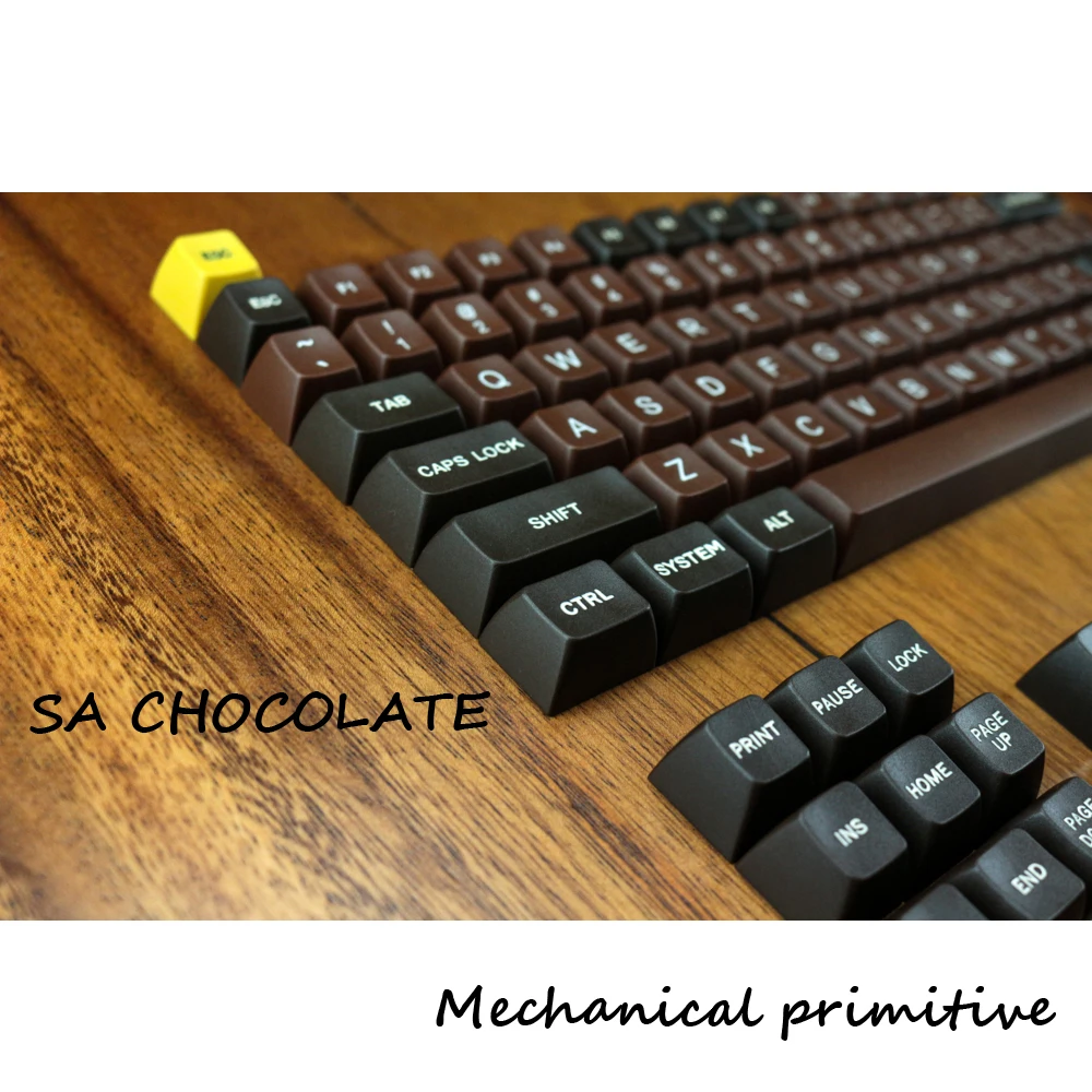 MP шоколадная раскраска 123 клавиш SA PBT колпачок для шрифтов Cherry MX переключатели