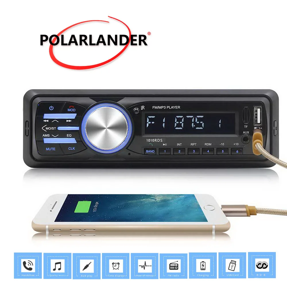 SD USB WMA Bluetooth FM Aux ISO Вход приемник MP3 плеер 1010RDS аудио стерео в тире ЗВУК АВТО