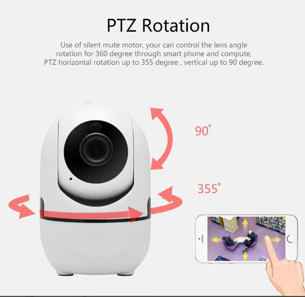 Беспроводная Wi Fi IP PTZ камера с автослежением 720p/1080P|Камеры видеонаблюдения| |