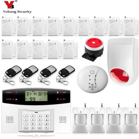 SmartYIBA GSM SMS Autodial для дома и офиса Охранная сигнализация Дымовая пожарная сигнализация Датчик Русский Французский Испанский итальянский