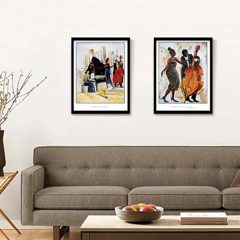 Черный Леди Тонкий Для женщин торговая Холст Картина лошадь Виолончель картина