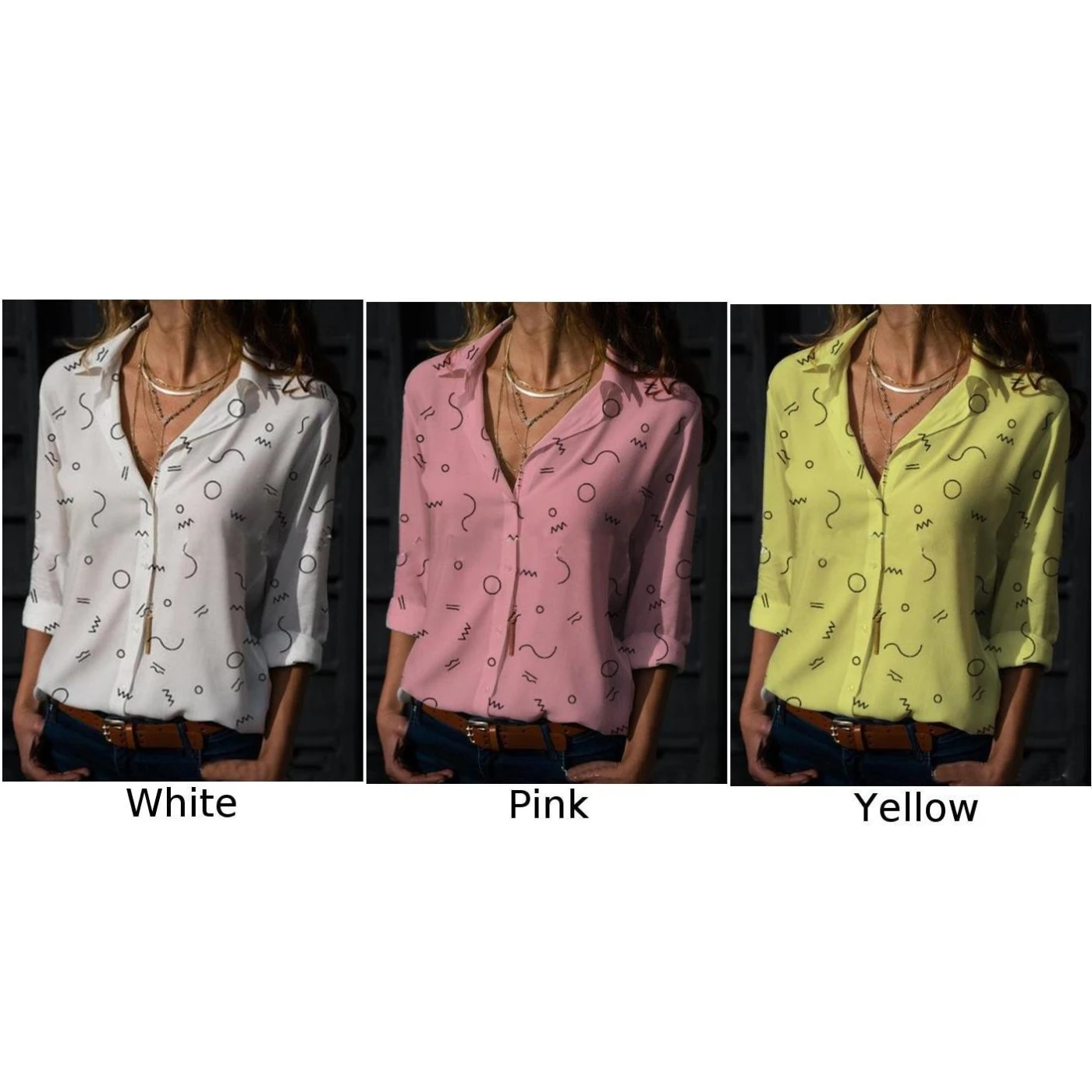 Женские топы женская рубашка Офисная летняя блузка с длинными рукавами| |