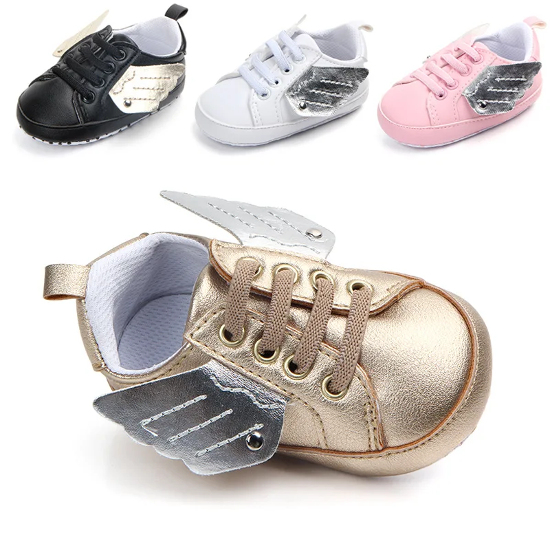 

E&Bainel Newborn Shoes Infant Toddler Baby Boy Girl Cute Wings Spring Autumn Soft Bottom PU Shoes First Walker Prewalkers 0- 18M