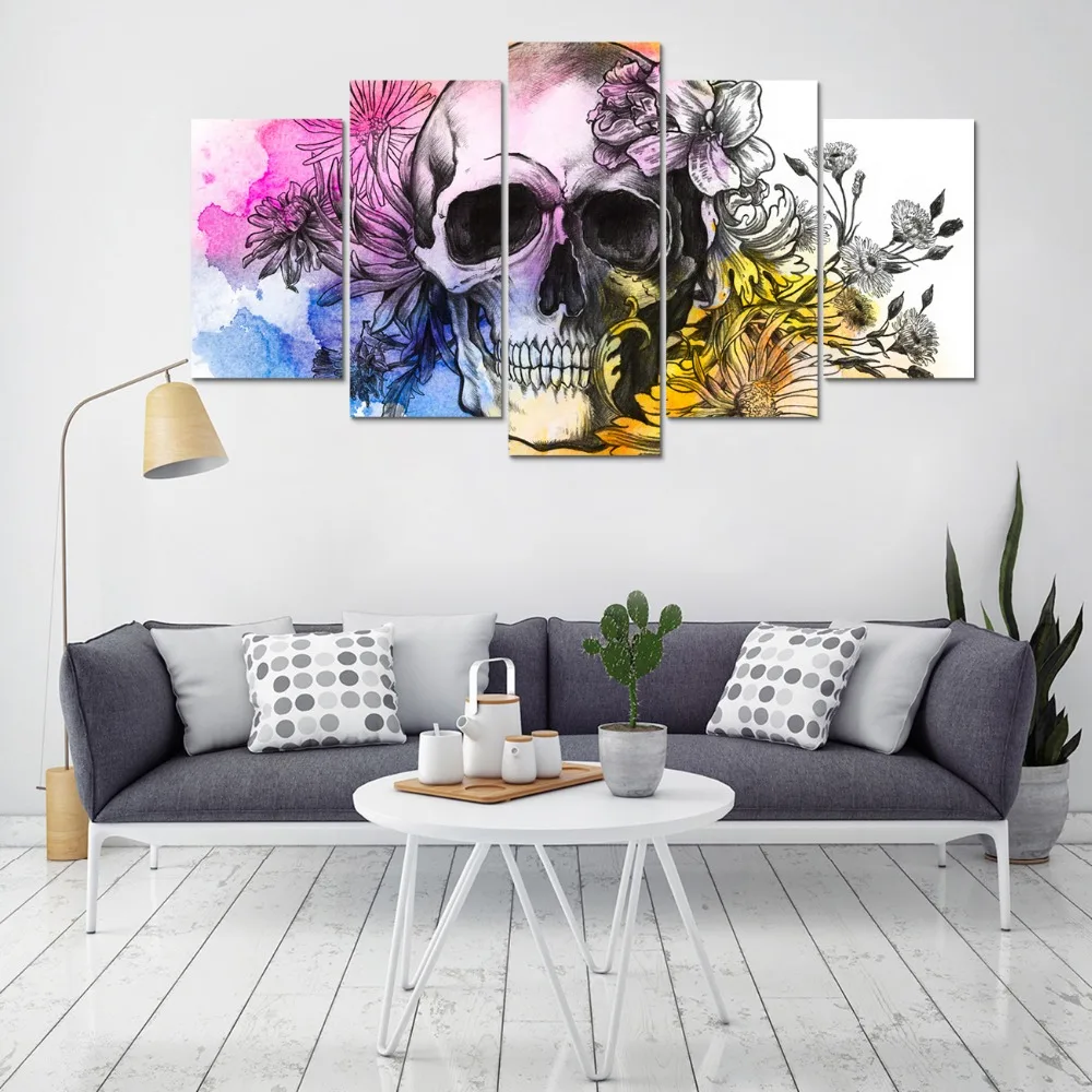 

5pcs,diamond embroidery Skull with flowers,5d diamond painting,full diamond mosaic picture of rhinestones cross-stitch gift
