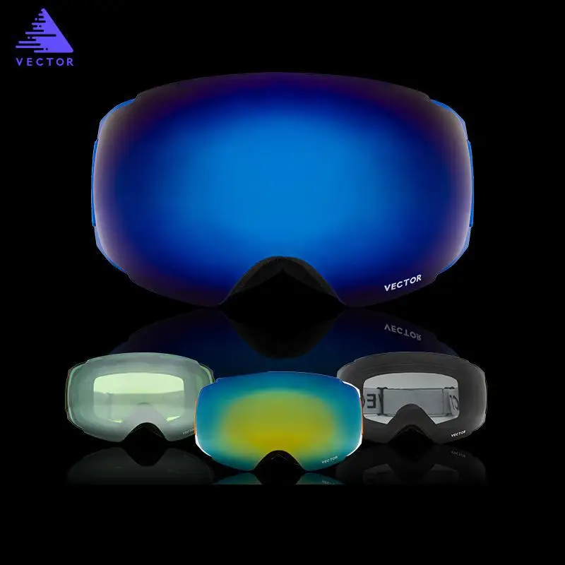 Мужские и женские очки с двойными линзами защитой от запотевания большая сфера