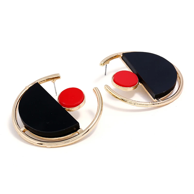 Women's Fashion Minimalist Semicircle Creative Geometric Earrings | Украшения и аксессуары