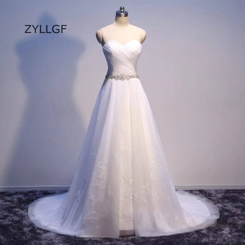 ZYLLGF Свадебные платья Интернет магазины линия Милая Vestido De Noiva Бохо корсет Назад