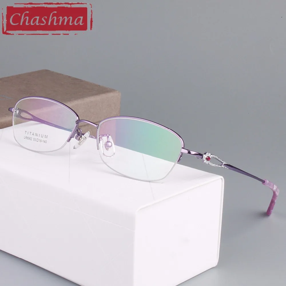 Бренд Chashma, очки для глаз, женские, B, титановые очки, розового цвета, оправы очки от близорукости, оправа, светильник, очки для женщин