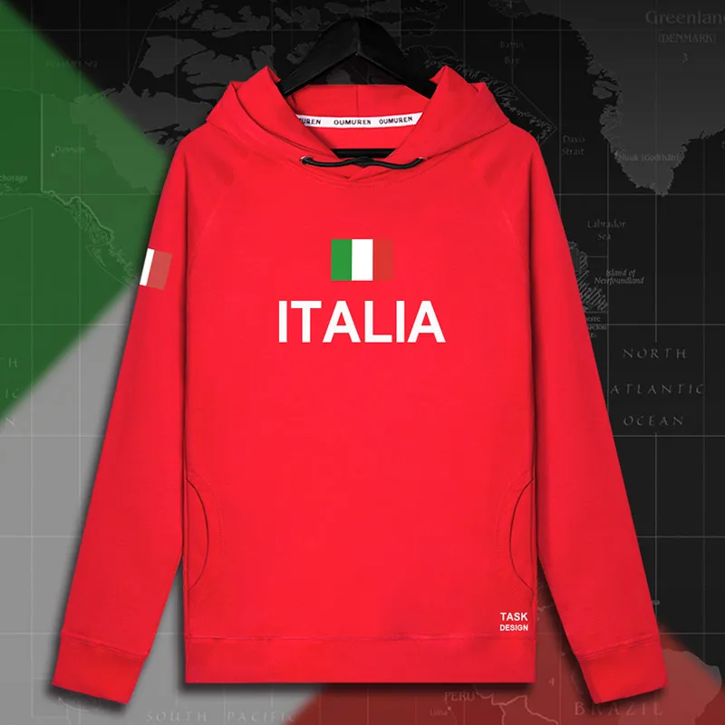 Italy Italia Italian ITA мужские пуловеры с капюшоном, толстовки с капюшоном, Мужская толстовка, новая уличная одежда, спортивная одежда, спортивный костюм, национальный флаг - Цвет: hooded-red