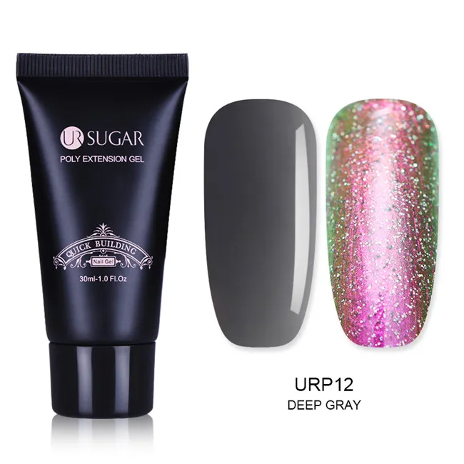 UR Sugar 30 набор пластиковых бутылок для шампуней/кремов поли строительный УФ-гель французский гвоздь быстрое строительство желе акриловые наконечники Пальчиковый гель продлевающий половой акт инструмент - Цвет: URP12 DEEP GRAY