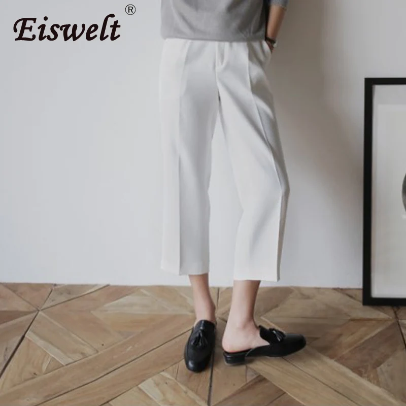 EISWELT 2018 New Arrive Lady Slippers Top Quality Genuine Leather Shallow Shoes Comfortable Square Heel Summer Mules | Обувь